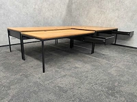 4x instelbaar industrieel bureau 180x90 - massief houten blad - afbeelding 7 van  21