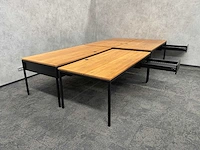 4x instelbaar industrieel bureau 180x90 - massief houten blad - afbeelding 8 van  21