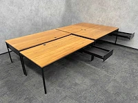 4x instelbaar industrieel bureau 180x90 - massief houten blad - afbeelding 1 van  21