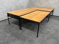 4x instelbaar industrieel bureau 180x90 - massief houten blad - afbeelding 20 van  21