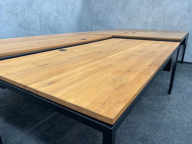 4x instelbaar industrieel bureau 180x90 - massief houten blad - afbeelding 21 van  21
