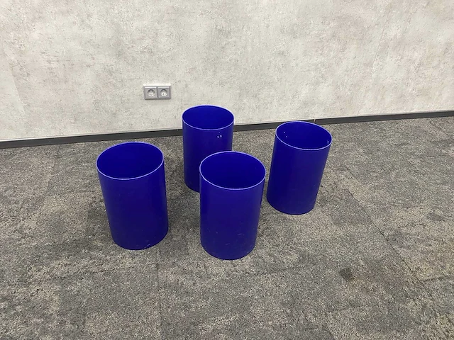 4x kartell - design prullenbak - blauw - afbeelding 1 van  4