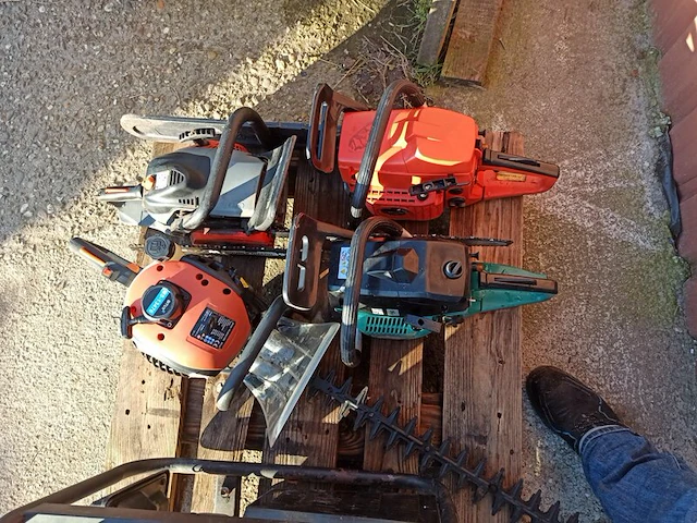 4x kettingzaag, 1x aggregaat o.a. hitachi en top craft - afbeelding 6 van  22