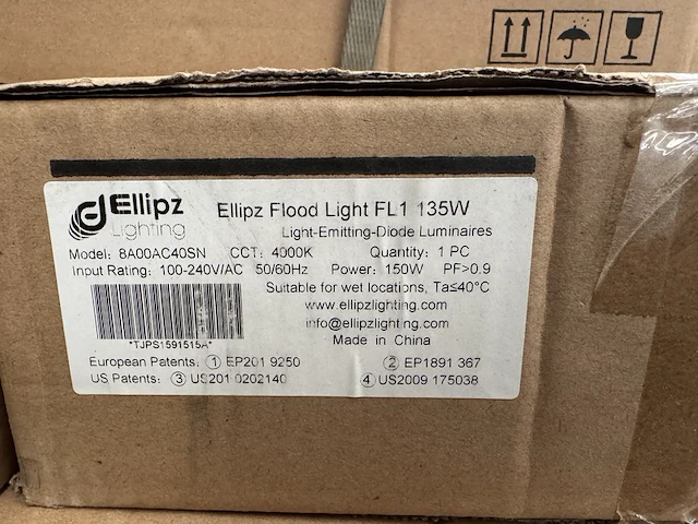 4x led flood light fl1 135w 4000k ellipz lighting - afbeelding 4 van  4