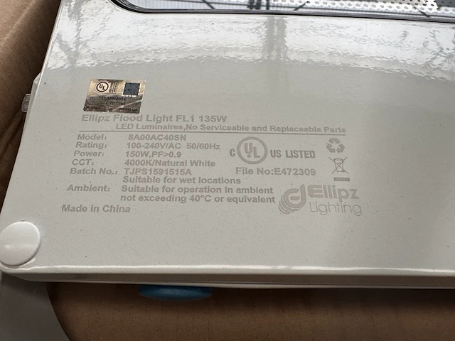 4x led flood light fl1 135w 4000k ellipz lighting - afbeelding 4 van  5
