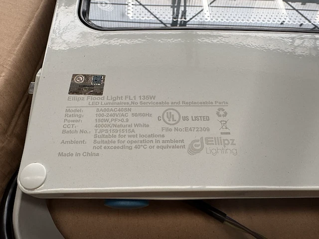 4x led flood light fl1 135w 4000k ellipz lighting - afbeelding 4 van  5