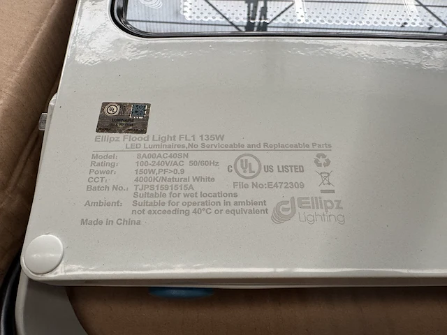 4x led flood light fl1 135w 4000k ellipz lighting - afbeelding 4 van  5