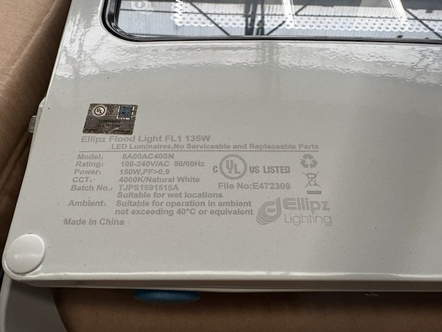 4x led flood light fl1 135w 4000k ellipz lighting - afbeelding 4 van  5