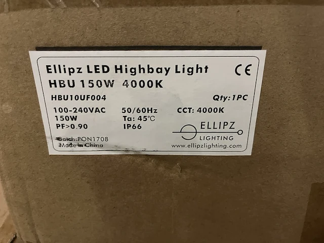 4x led highbay light hbu/bouwlamp 150w 4000k ip66 - afbeelding 4 van  4
