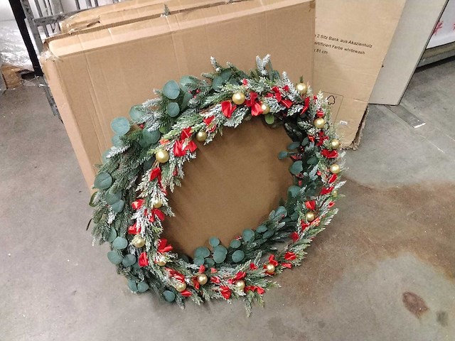 4x luxe grote kerstkransen - afbeelding 1 van  3