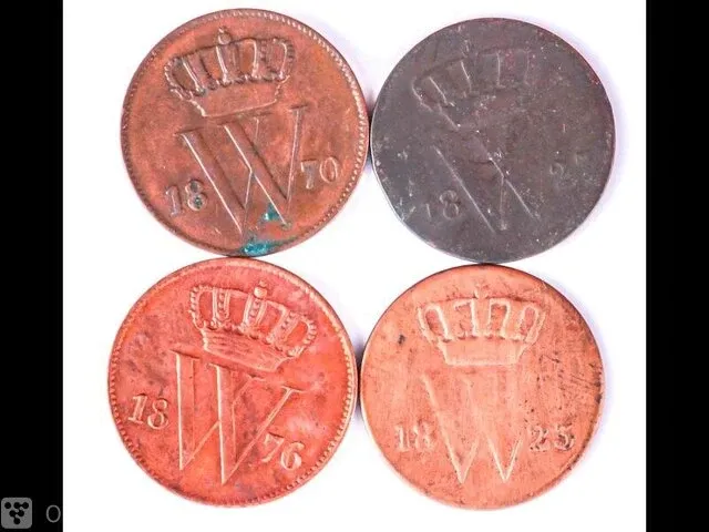 4x munten koning willem , 1823-1876 - afbeelding 1 van  2