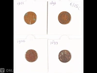 4x munten koningin wilhelmina 1896-1921 - afbeelding 1 van  2
