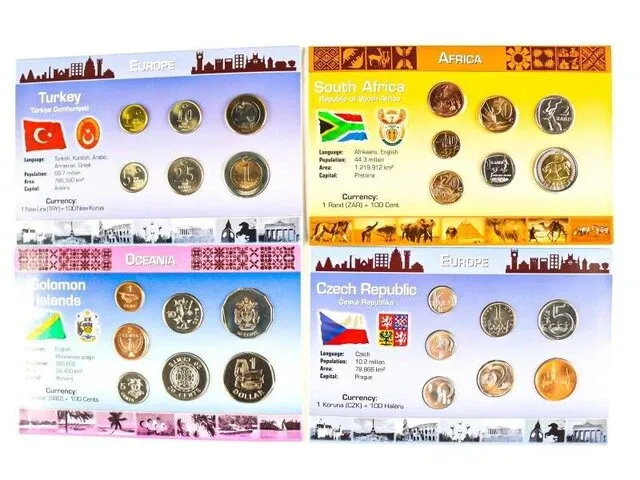 4x muntsets diverse landen - afbeelding 1 van  5