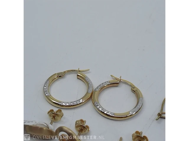 4x paar gouden oorbellen, 14 karaats - afbeelding 2 van  6