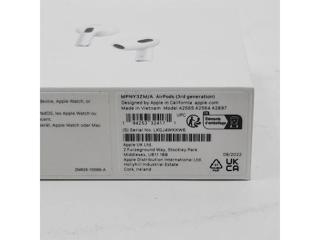4x paar oordopjes, apple, airpods a2565 (3rd generation) - afbeelding 6 van  7