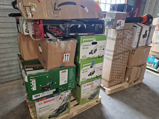 4x pallets tuin/gereedschap, o.a. einhell, bosch, greenworks, makita en worx - afbeelding 2 van  8