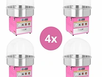 4x professionele horeca suikerspinmachine | incl. spatscherm cover | ø 52cm | nl handleiding, gastrologix., roze - afbeelding 1 van  8