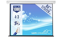 4x projectiescherm hd elektrisch 171x128 cm 4:3 84" sam creative, pshex171128 - afbeelding 1 van  4