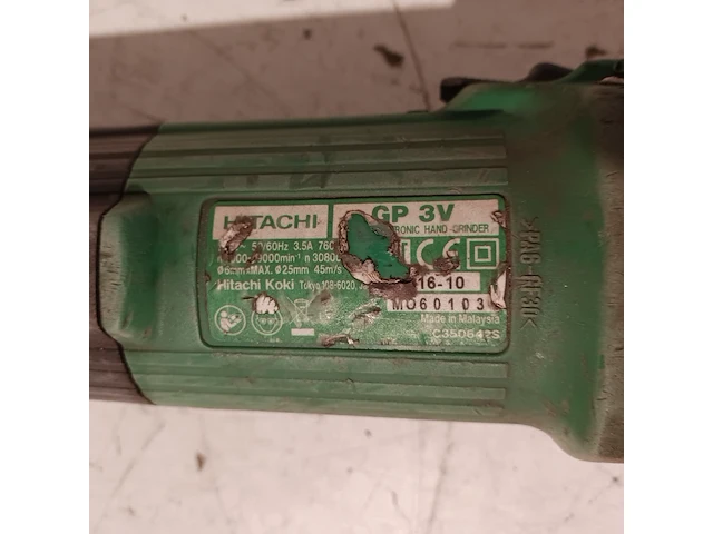 4x rechte slijper, hitachi, gp3v - afbeelding 2 van  28