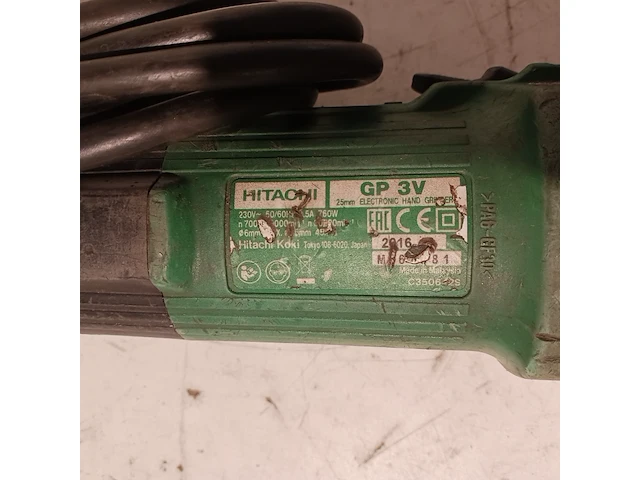 4x rechte slijper, hitachi, gp3v - afbeelding 8 van  28