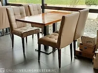 4x restauranttafel met 16x restaurantstoel - afbeelding 3 van  9