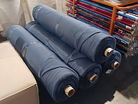 4x rol gordijnstof, robuuste velours, staalblauw - afbeelding 1 van  4