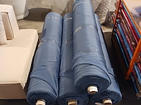 4x rol gordijnstof, robuuste velours, staalblauw - afbeelding 2 van  4