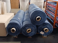 4x rol gordijnstof, robuuste velours, staalblauw - afbeelding 3 van  4