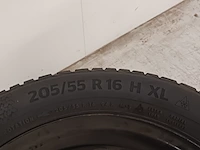 4x stalen velg met winterbanden voor vw, continental, wintercontact - 205/55 r 16 94h xl - afbeelding 6 van  9