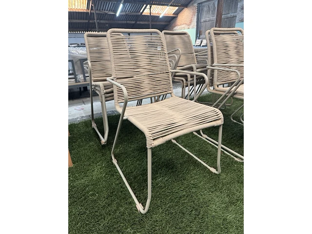 4x tuinstoel lux outdoor living, zand - afbeelding 2 van  7