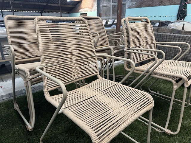 4x tuinstoel lux outdoor living, zand - afbeelding 3 van  7