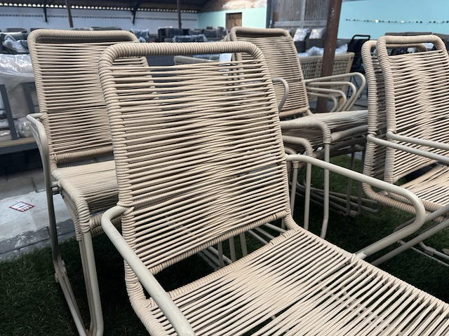 4x tuinstoel lux outdoor living, zand - afbeelding 6 van  7