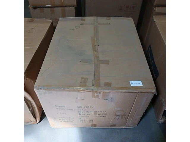 4x velvet eetkamer stoel, beige, 2025 - afbeelding 4 van  4