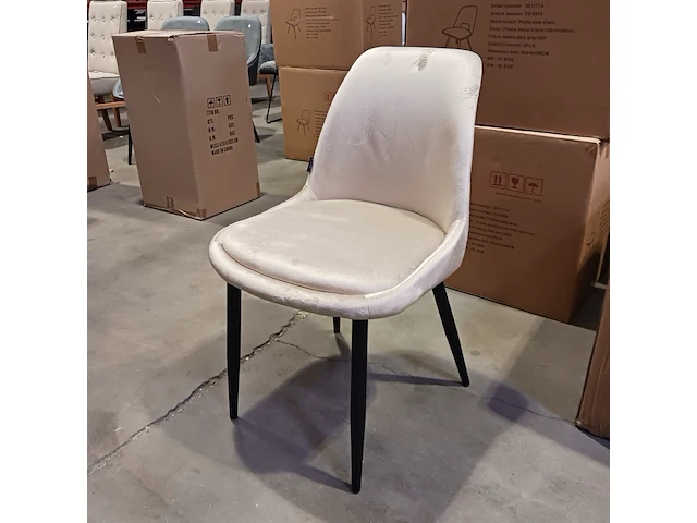 4x velvet eetkamer stoel, beige, 2025 - afbeelding 1 van  4