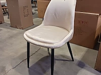 4x velvet eetkamer stoel, beige, 2025 - afbeelding 1 van  4