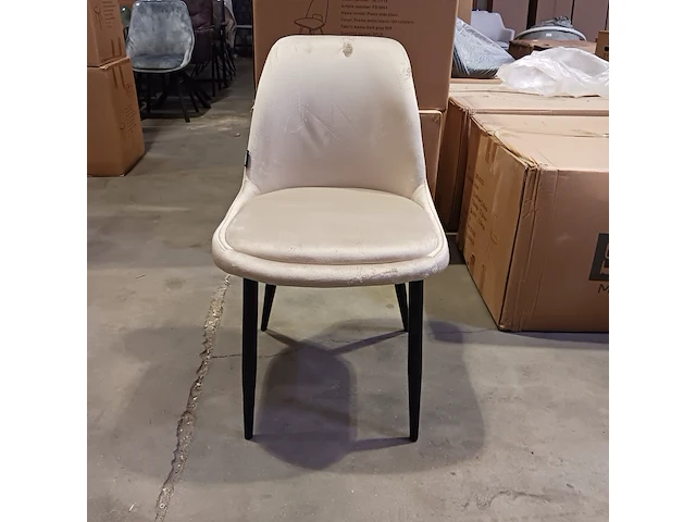 4x velvet eetkamer stoel, beige, 2025 - afbeelding 2 van  4