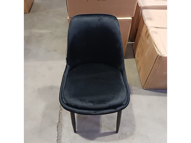 4x velvet eetkamer stoel, black, 2025 - afbeelding 3 van  4