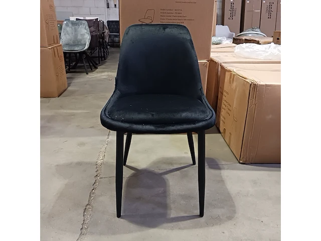 4x velvet eetkamer stoel, black, 2025 - afbeelding 2 van  4