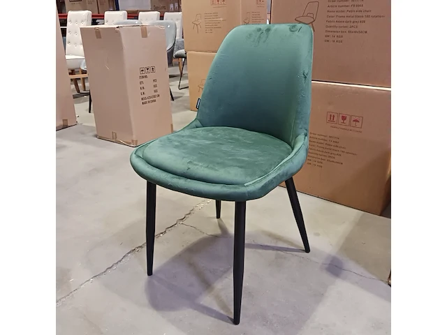 4x velvet eetkamer stoel, green, 2025 - afbeelding 1 van  4