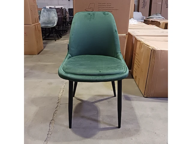 4x velvet eetkamer stoel, green, 2025 - afbeelding 2 van  4