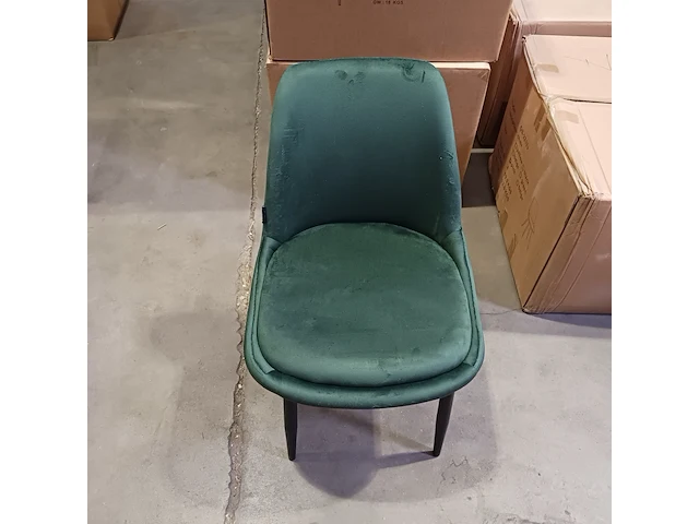 4x velvet eetkamer stoel, green, 2025 - afbeelding 3 van  4