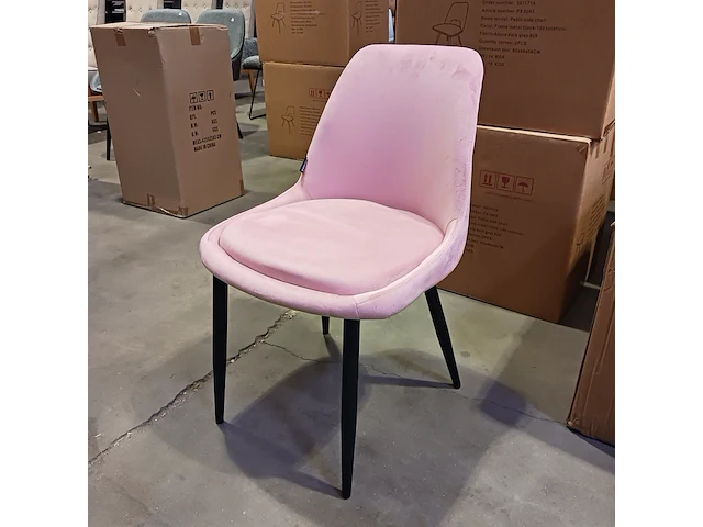 4x velvet eetkamer stoel, pink, 2025 - afbeelding 1 van  4