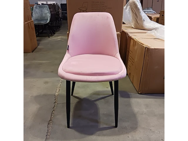 4x velvet eetkamer stoel, pink, 2025 - afbeelding 2 van  4