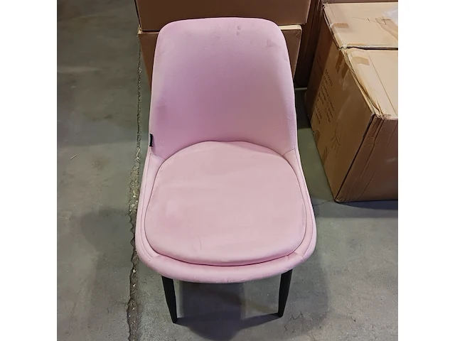 4x velvet eetkamer stoel, pink, 2025 - afbeelding 3 van  4