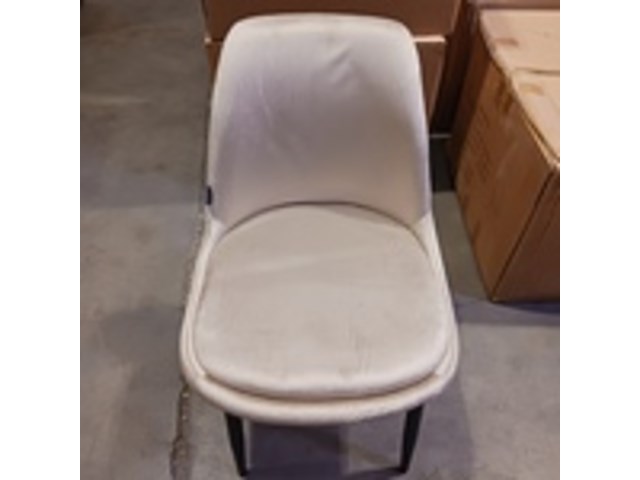 4x velvet eetkamerstoel rond, beige, 2025 - afbeelding 3 van  5