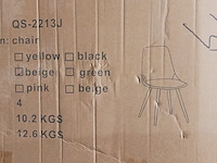 4x velvet eetkamerstoel rond, beige, 2025 - afbeelding 4 van  5