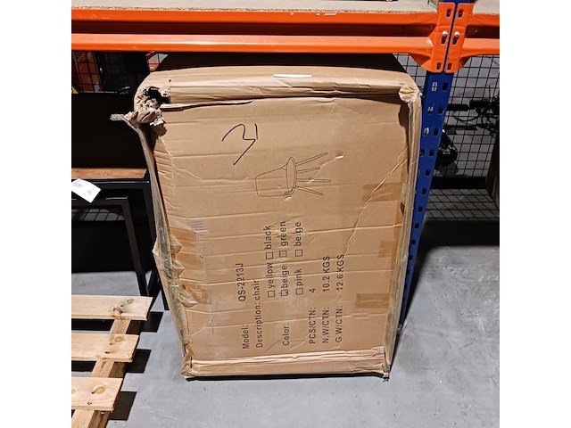 4x velvet eetkamerstoel rond, beige, 2025 - afbeelding 5 van  5