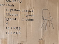 4x velvet eetkamerstoel, roze, 2025 - afbeelding 4 van  5