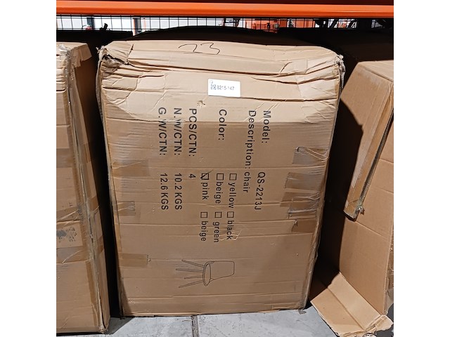 4x velvet eetkamerstoel, roze, 2025 - afbeelding 5 van  5