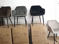 4x velvet kuipstoel, antracite, 2025 - afbeelding 1 van  2
